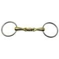 thumbnail image 1 of SS Loose O-Ring Dog Bone Snaffle Pony Horse Bit 5" Brass Mouth Equine 35521B, 1 of 3