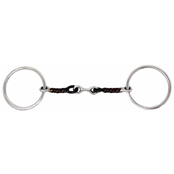 SS Loose Ring 4.5" Mouth 3-Piece Sweet Iron Twisted Dog Bone Snaffle Bit 35642A