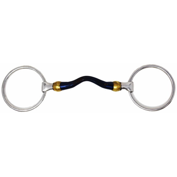 SS Loose Ring 5" Mouth Sweet Iron Mullen Medium Port Snaffle Bit 35647B