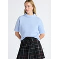 thumbnail image 1 of Free Assembly Women's Mock Neck Wedge Sweater with Short Sleeves, Sizes XS-XXL, 1 of 5
