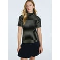 thumbnail image 1 of Free Assembly Women's Mock Neck Tee with Short Sleeves, Sizes XS-XXL, 1 of 5