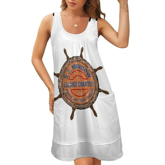 SS Minnow Tours - Gilligan's Island Sleeveless U-Neck Fake Two Piece Dress Clothing Summer skirt summer dress for women 2024