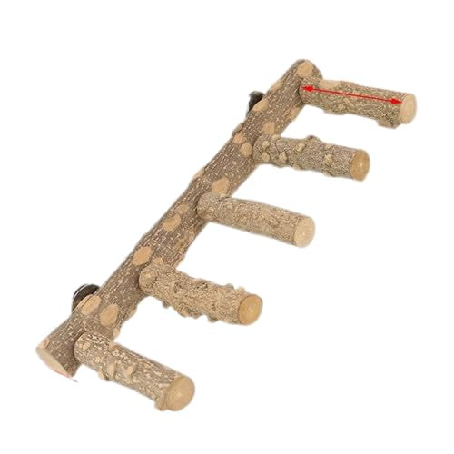 SS Organic Natural Wood Parrot Perch Bird Stand Climbing Standing Branch Ladder Bird Cage Wood Stand Parrot Chew Toy for Small Animal