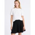 thumbnail image 1 of Free Assembly Women's and Women's Plus Embellished Pleat Shoulder Top with Short Sleeves, Sizes XS-4X, 1 of 5