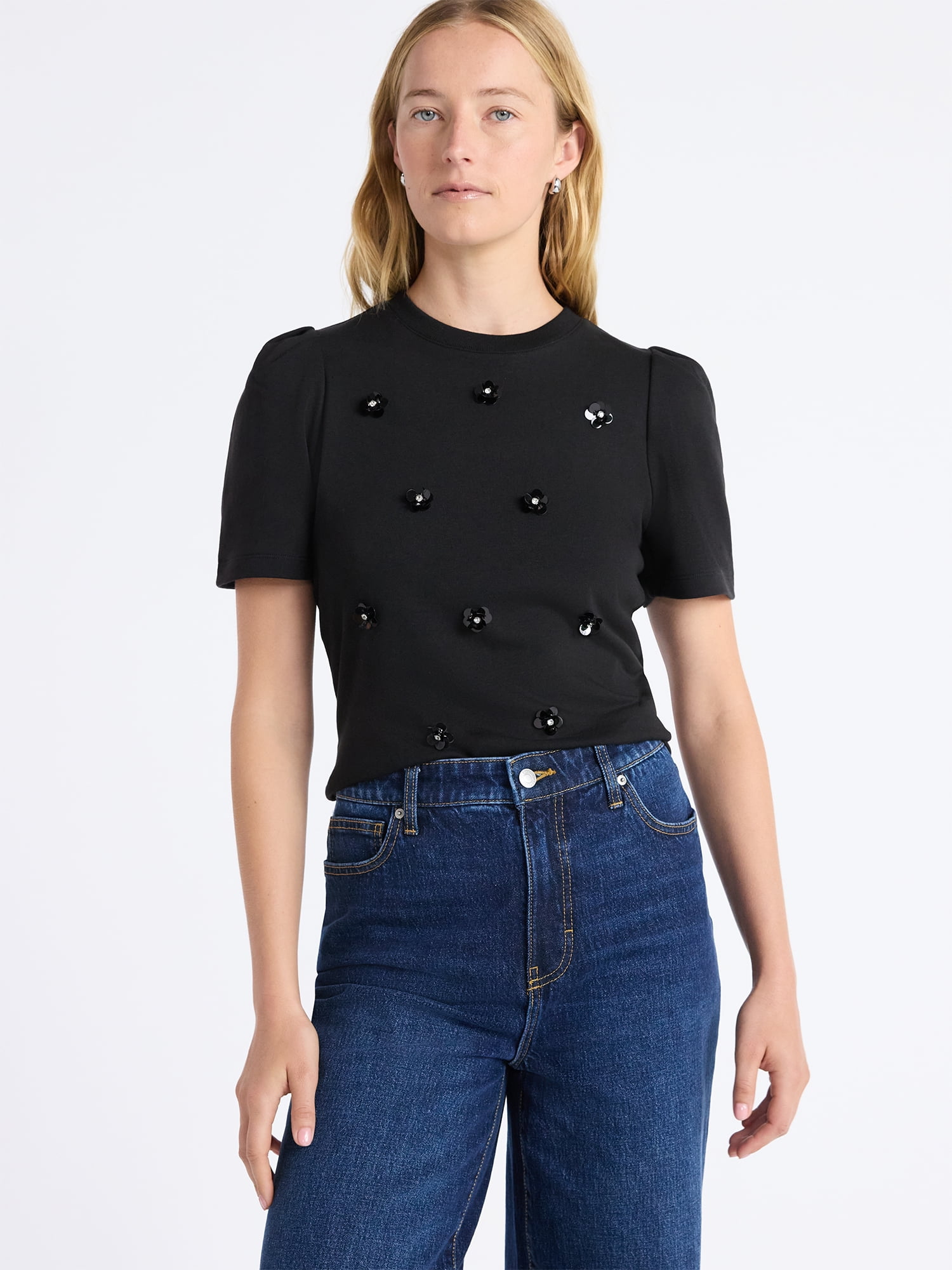 Free Assembly Women's and Women's Plus Embellished Pleat Shoulder