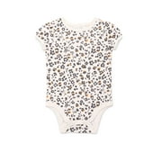 Garanimals Baby Girl Printed Bodysuit with Short Puff Sleeves, Sizes 0-24 Months