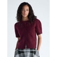 thumbnail image 1 of Free Assembly Women's and Women’s Plus Embellished Cable Knit Cardigan, Midweight, XS-4X, 1 of 5