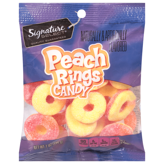 SS Peach Rings Peach-Flavored Gummy Candy 7 oz