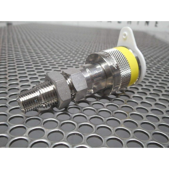 SS-QC4-B-2PMK4 | Swagelok QC Series Quick Connect, QC4 Body (Valved) x 1/8" Male : NPT, 316 Stainless, Keyed "Yellow"