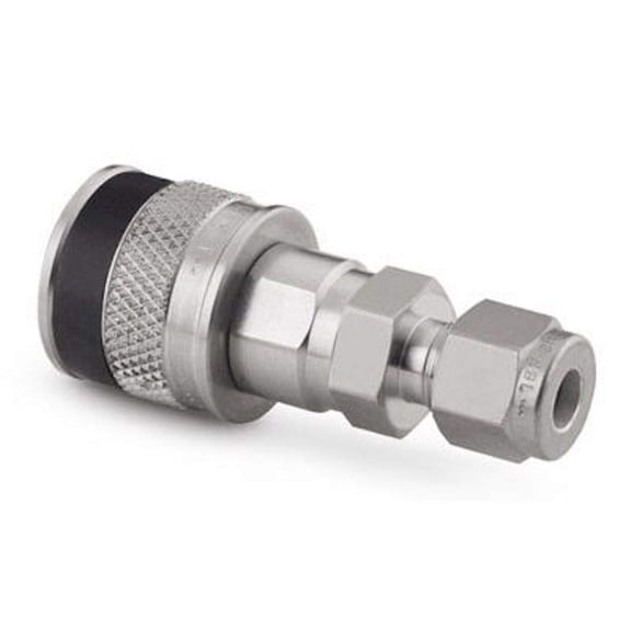 SS-QC4-B-400K1 | Swagelok QC Series Quick Connect, QC4 Body (Valved) x 1/4" Tube : OD Compression, 316 Stainless, Keyed "Black"