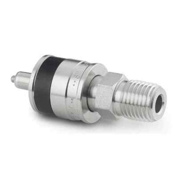 SS-QC4-D-4PMK1 | Swagelok QC Series Quick Connect, QC4 Stem (DESO-Valved) x 1/4" Male : NPT, 316 Stainless, Keyed "Black"