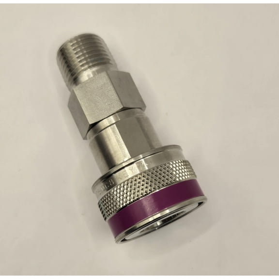 SS-QC8-B-8PMK7 | Swagelok QC Series Quick Connect, QC8 Body (Valved) x 1/2" Male : NPT, 316 Stainless, Keyed "Purple"