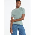 thumbnail image 1 of Scoop Women’s Fuzzy Sweater Top with Short Sleeves, Lightweight, Sizes XS-XXL, 1 of 6