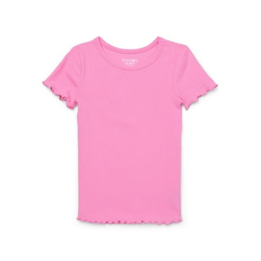 Garanimals Toddler Girl Short Sleeve Solid Rib T-Shirt, Sizes 18M-5T