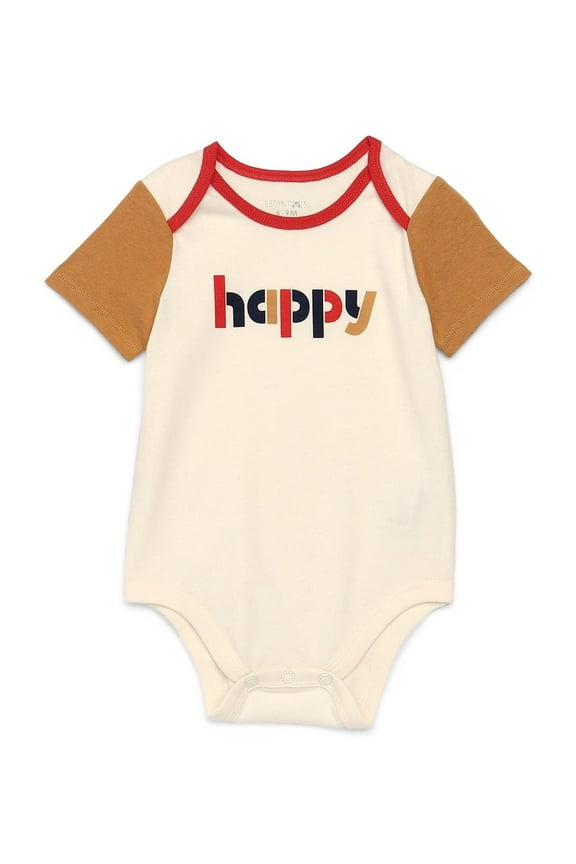 Baby Boy Graphic Colorblocked Bodysuit with Short Sleeves, Sizes 0M-24M