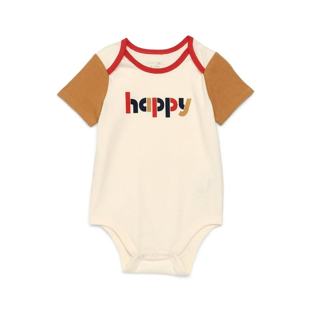 Garanimals Newborn Baby Boy, Girl & Unisex Cotton Short Sleeve Bodysuits, Sizes 0–24 Months, Single & 4-Pack