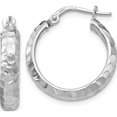 thumbnail image 1 of SS Radiant Essence Rhodium-plated Hinged Hoop Earrings (21x19.11), 1 of 5