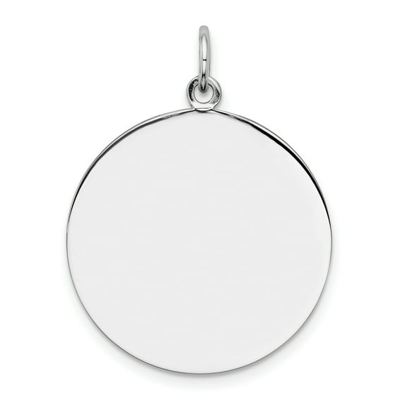 SS Rh-plt Engraveable Round Polished Front/Satin Back Disc Charm QM373/50