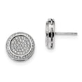 thumbnail image 1 of SS Rhodium-Plated CZ Brilliant Embers Circle Post Earrings in Sterling Silver, 1 of 2