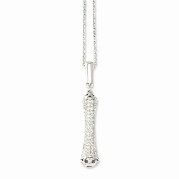 SS Rhodium-Plated CZ Brilliant Embers Fancy Necklace in Sterling Silver