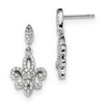 thumbnail image 1 of SS Rhodium-Plated CZ Brilliant Embers Fleur De Lis Post Earrings in Sterling Silver, 1 of 2