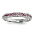 thumbnail image 1 of SS Rhodium-Plated Red & White CZ Brilliant Embers Polished Ring in Sterling Silver - Size 6, 1 of 3