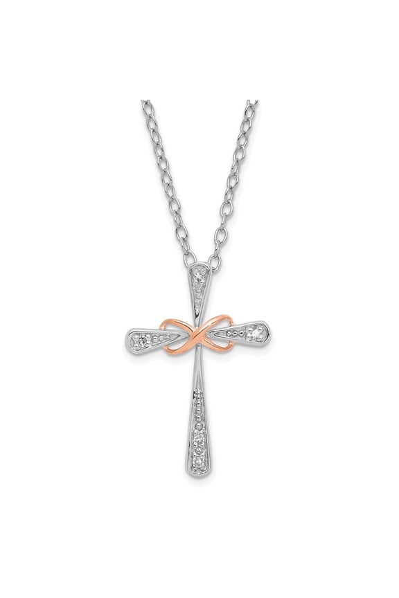 SS & Rose Plated Infinity Diamond Pend Necklace