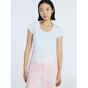 Women's Scoop Neck Tee with Short Sleeves, Sizes XS-XXL