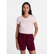 Women's Slim V Neck Tee with Short Sleeves, Sizes XS-XXXL