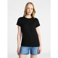 thumbnail image 1 of Time and Tru Women's Slub Crewneck Tee with Short Sleeves, Sizes XS-XXXL, 1 of 5