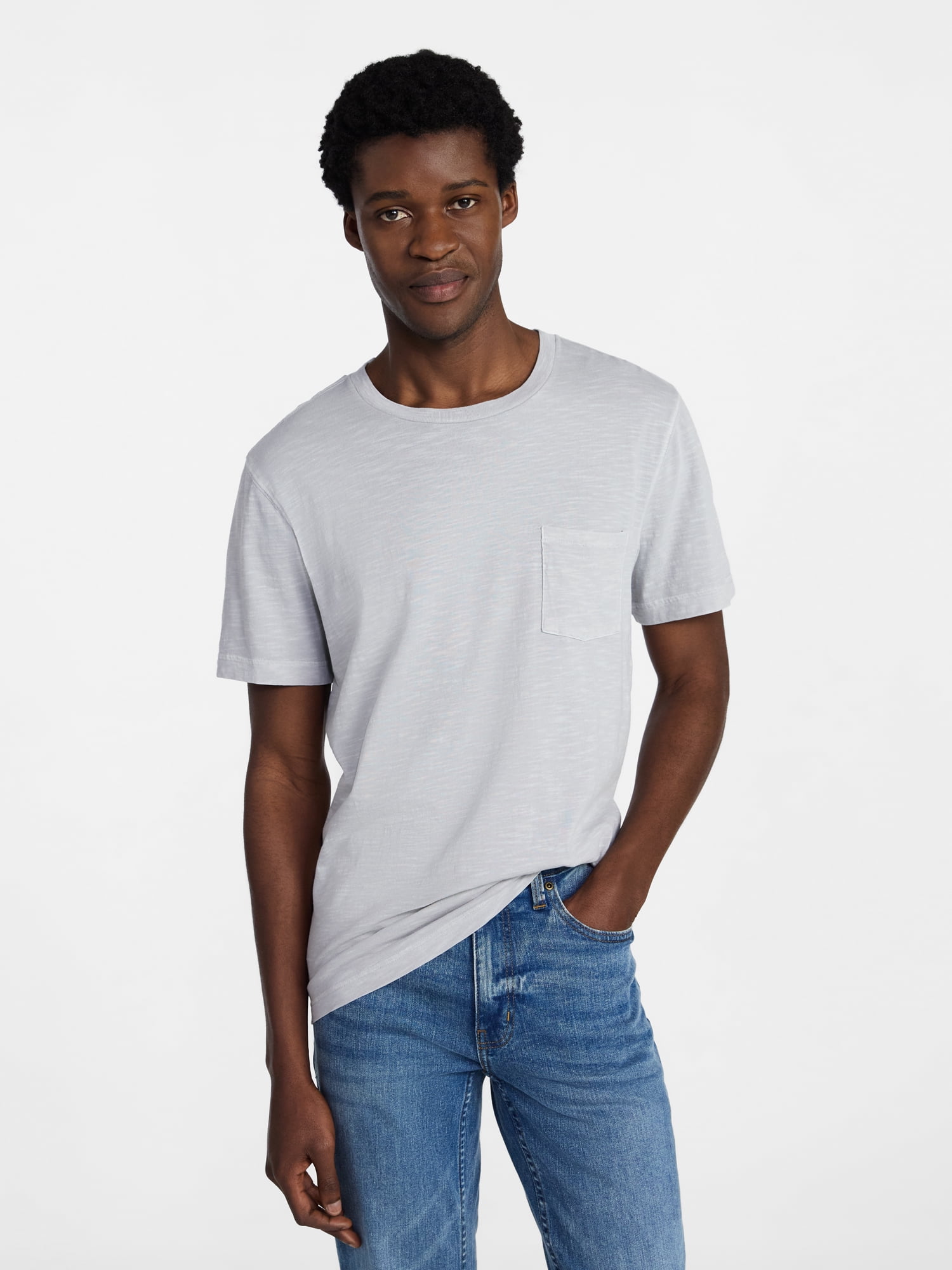 George Men's and Big Men's Slub Pocket Tee with Short Sleeves, Size XS-3XL
