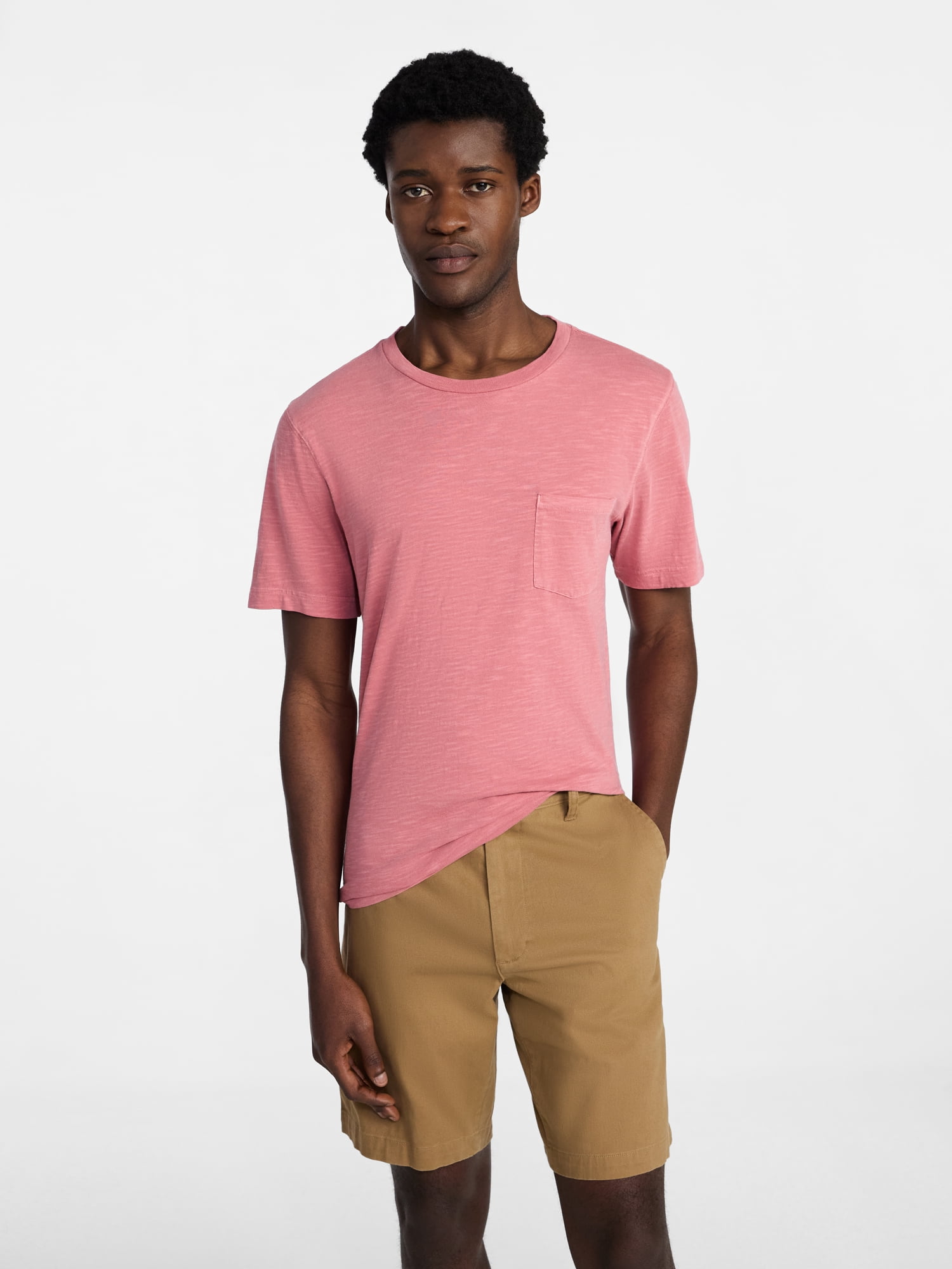 George Men's and Big Men's Slub Pocket Tee with Short Sleeves, Size XS-3XL
