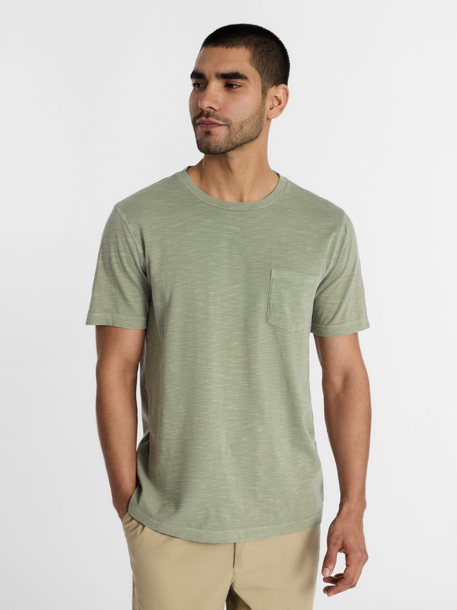 George Men's and Big Men's Slub Pocket Tee with Short Sleeves, Size XS-3XL