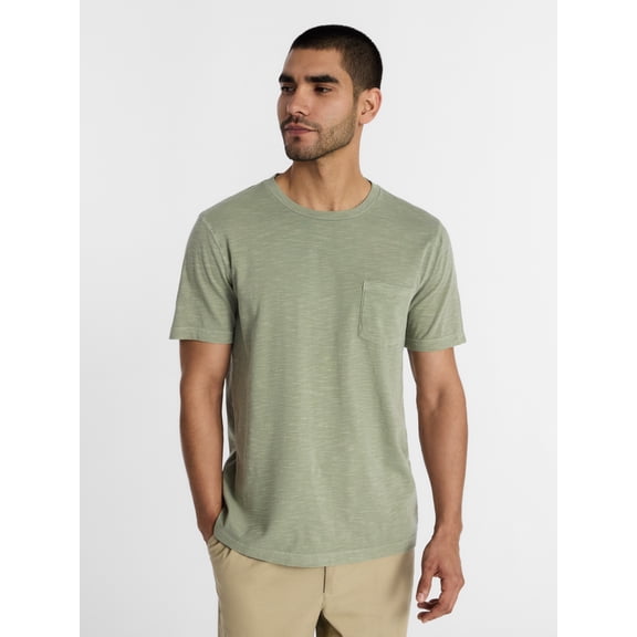 George Men's and Big Men's Short Sleeve Slub Pocket Tee, Sizes XS-3XL