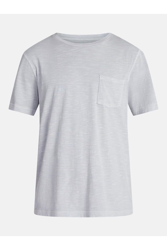 Men's and Big Men's Slub Pocket Tee with Short Sleeves, Size XS-3XL