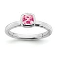 thumbnail image 1 of SS Stackable Expressions Cushion Cut Pink Tourmaline Ring, 1 of 1