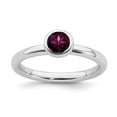 thumbnail image 1 of SS Stackable Expressions Low 5mm Round Rhodolite Garnet Ring, 1 of 1