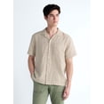 thumbnail image 1 of Free Assembly Men's Plaid Textured Cotton Camp Shirt with Short Sleeves, Sizes S-3XL, 1 of 6