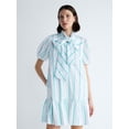 thumbnail image 1 of Free Assembly Women's Tie Neck Striped Cotton Mini Dress, Sizes XS-4X, 1 of 5