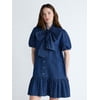 Free Assembly Women's Tie Neck Denim Mini Dress, S