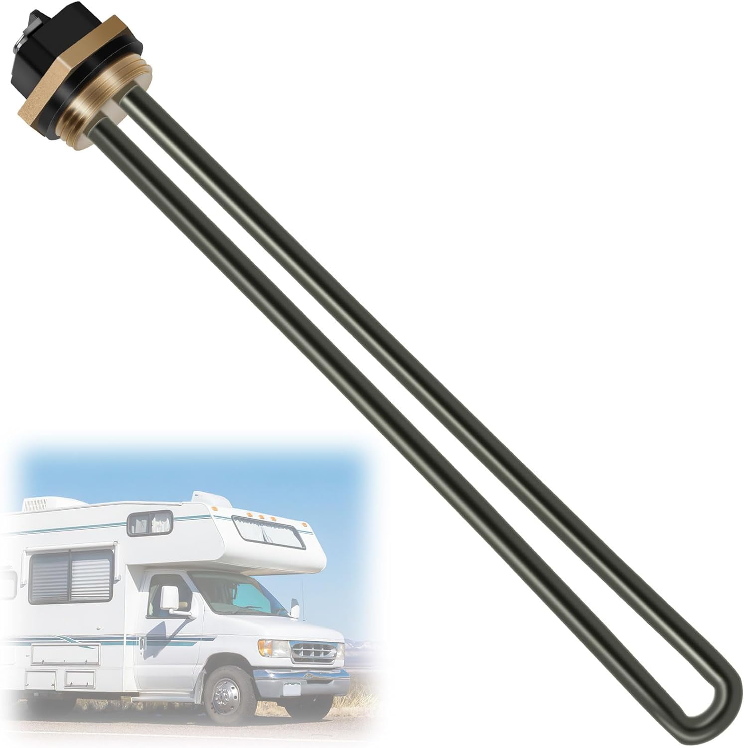 SSUpgraded 520900 RV Water Heater Element with New Gasket, Stainless