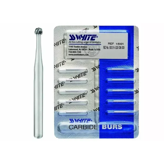 SS WHITE Dental High Speed Carbide Burs FG 330L Surgical 10/Pack