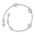 thumbnail image 1 of SS White Ice Blue Topaz and .05 ct Diamond Bracelet, 1 of 3