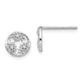 thumbnail image 1 of SS White Ice Diamond Flower Post Earrings QW427 (8mm X 8mm), 1 of 4