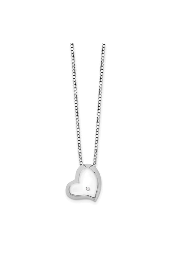 SS White Ice Diamond Heart Necklace