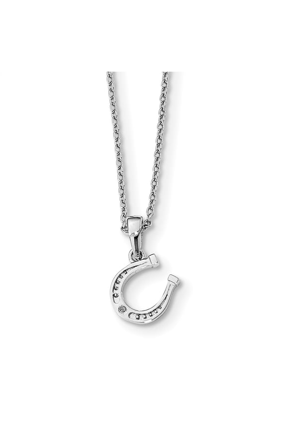 SS White Ice Diamond Horseshoe Necklace (Weight: 0.49 Grams, Length: 18 Inches)