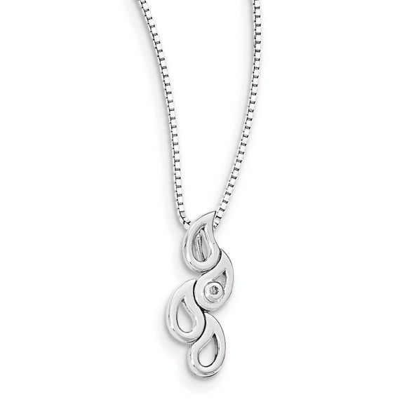 SS White Ice Diamond Post Slide Pendant Pendant