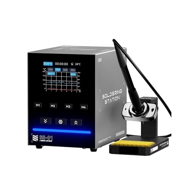 SS01 2-in-1 Soldering Rework Station, 200W Digital Hot Air & Iron Kit ,Repair Gear