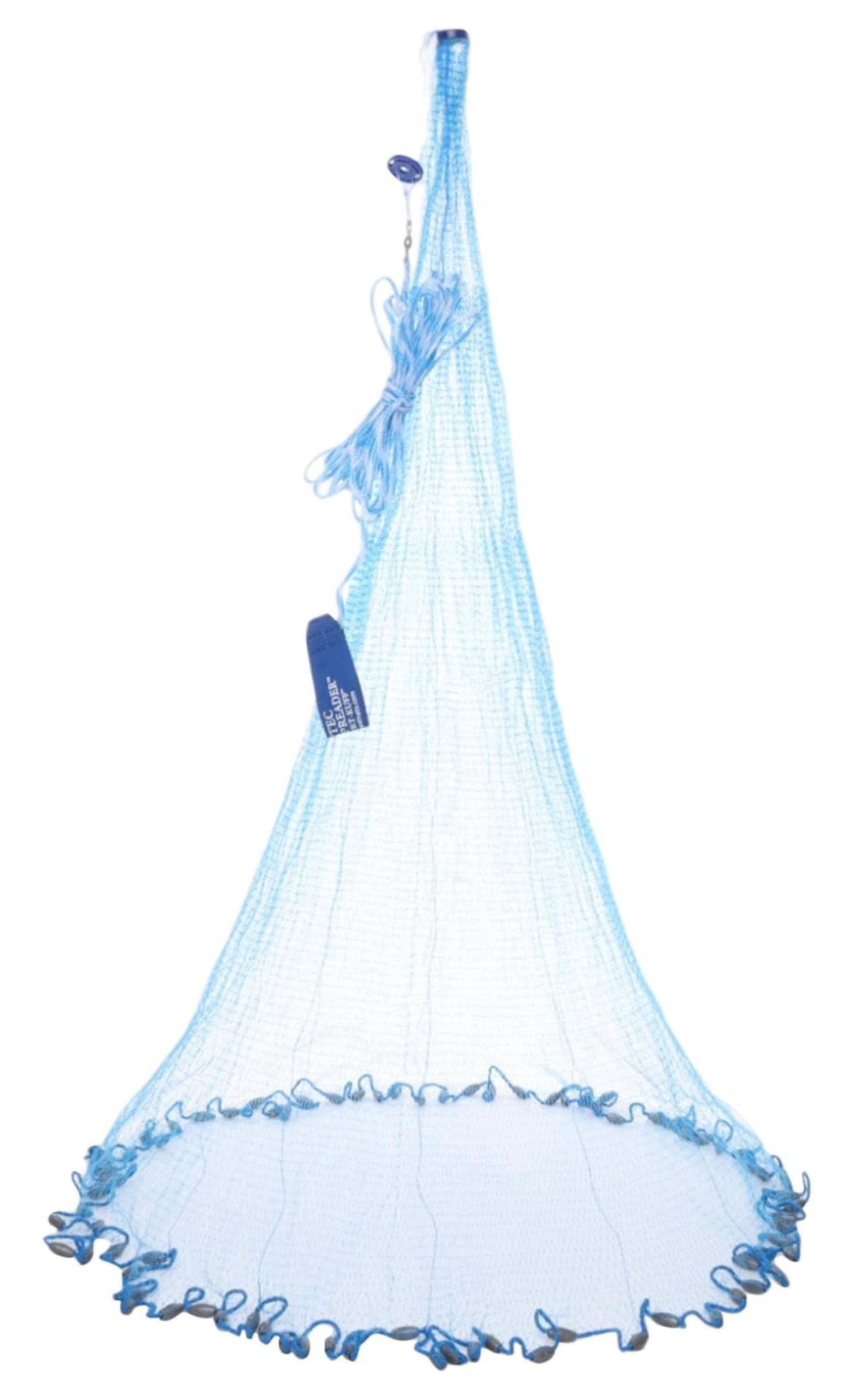 Humpback Cast Net - 3/8" Square Mesh, 8 Ft Radius, Professional Bait Net With Hand Line