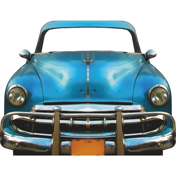 SS11116 Havana City Vintage American Blue Car Stand In Cardboard Cutout Standee Standup
